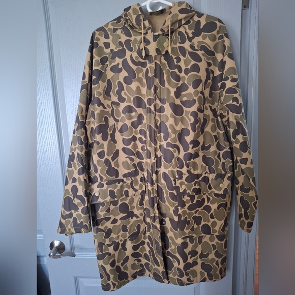 sterns outerwear Other - Sterns Camouflage Mens Raincoat - Olive/Brown Hooded Shell. Mens L. Oversized